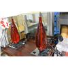 Image 2 : PAIR OF RED GLASS TABLE LAMPS