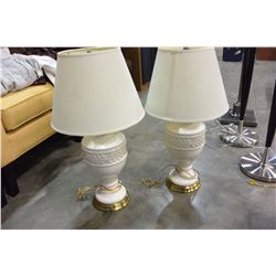 PAIR OF WHITE TABLE LAMPS