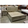 Image 8 : BRAND NEW ASHLEY KINGSIZE GREY SLEIGH BEDFRAME WITH STORAGE FOOTBOARD, AND PAIR OF 2 DRAWER NIGHSTAN