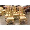 Image 2 : SET OF 8 WASHED OAK CHIPPENDALE STYLE DINING CHAIRS WITH CANE SEAT, 2 ARM CHAIRS, 6 SIDE CHAIRS