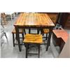 Image 2 : SET OF 4 BAR STOOLS AND PINE TABLE