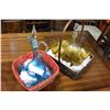 Image 1 : BLUE AND YELLOW GLASS DECANTER SETS