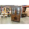 Image 1 : MAHOGANY FINISH CHINA CABINET W/ WINE STORAGE