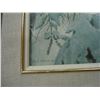 Image 2 : VINTAGE ROBERT BATEMAN PRINT 1984 SIGNED SNOWY OWL SCENE IN WOOD FRAME