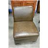 Image 2 : BROWN LEATHER SLIPPER CHAIR