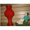 Image 2 : LARGE CINNEBAR VASE AS IS AND EASTERN FIGURE