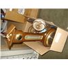 Image 2 : BOX OF MISC ANTIQUES, BAROMETER, VINTAGE LAMP, WOOD PLANE