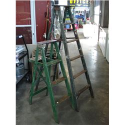 2 WOOD LADDERS