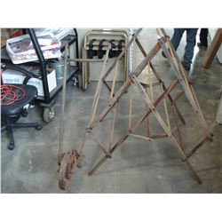 WALK BEHIND TILLER AND FOLDING HANGING RACK