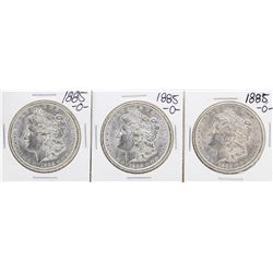 Lot of (3) 1885-O $1 Morgan Silver Dollar Coins