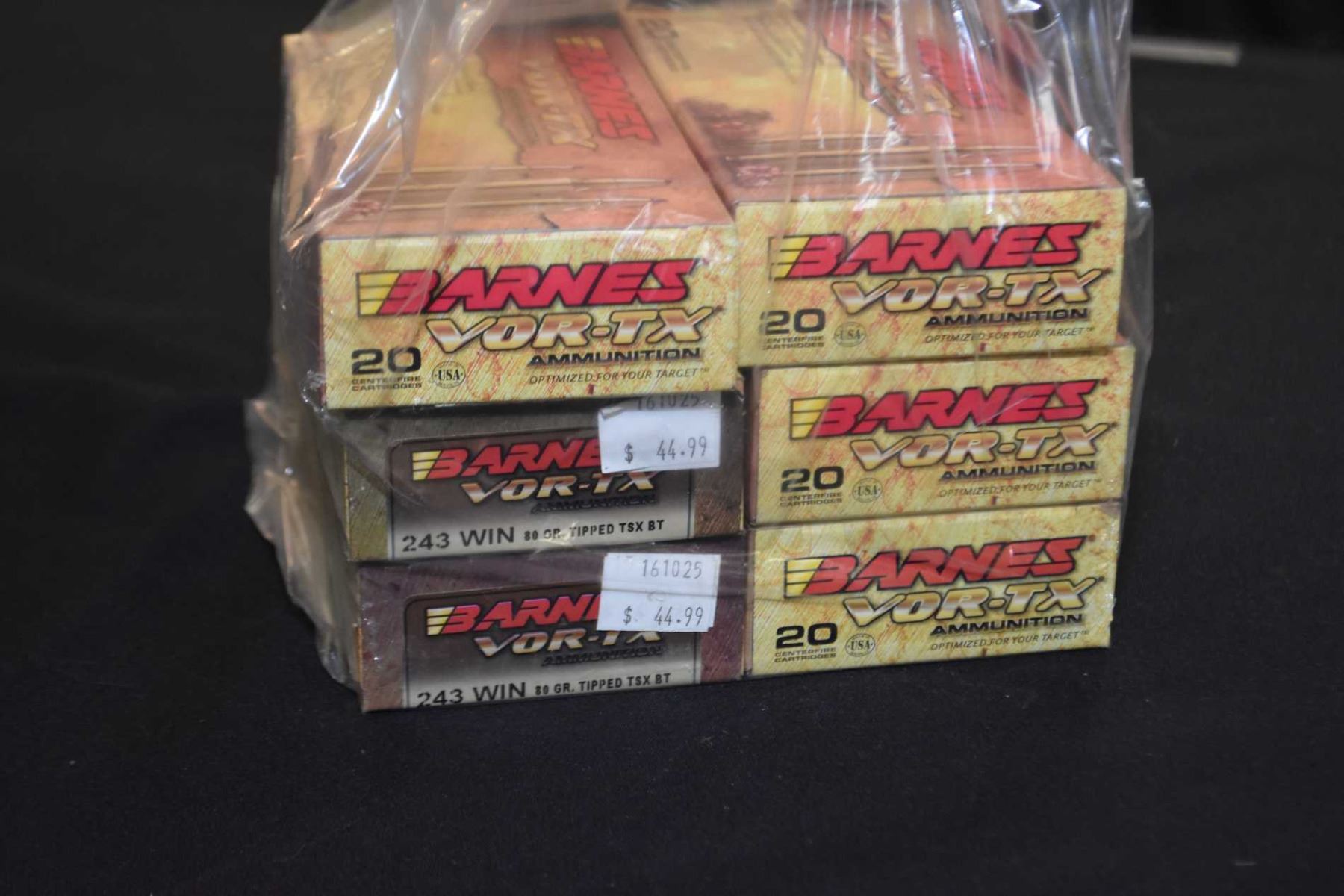 Bag Lot Six Boxes 20 Rnds Barnes Vor Tx 240 Win Cal 80