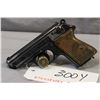 Image 2 : Prohib 12 - 6 Walther Model PPK 7.65 MM Cal 7 Shot Semi Auto Pistol w/ 83 mm bbl [ blued finish star