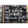 Image 2 : Three divided plastic container and contents including assorted sight steps, optic covers plus new i
