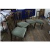 Four Dark Oak Antique Upholstered Dining Chairs - Must Pick Up