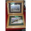 Image 1 : 2 Deer Prints - Under Glass w/Oak Frames