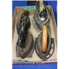 Image 1 : Box w/4 Irons, 3 Handles & 3 Trivets