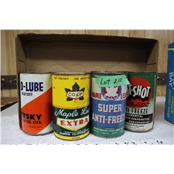 Flat w/4 Used Oil Tins