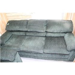 Sofa & Matching Love Seat - Dark Green - Good Condition