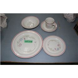 Everyday Dish Set w/12 Plates, 12 Side Plates, 12 Bowls, 9 Cups-12 Saucers