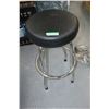 Image 1 : Stool with Chrome Legs, Upholstered Seat - 3' High
