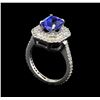 Image 4 : 14KT White Gold 2.00 ctw Tanzanite and Diamond Ring