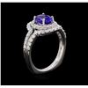 Image 4 : 14KT White Gold 1.37 ctw Tanzanite and Diamond Ring