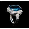 Image 4 : 14KT White Gold 16.86 ctw Blue Topaz and Diamond Ring
