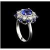Image 4 : 14KT White Gold 3.09 ctw Tanzanite and Diamond Ring