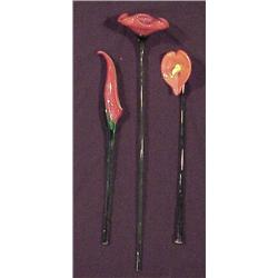 Decorative Glass flowers (three)