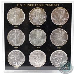 1986-1994 United States $1 Silver Eagle Year Set. You will receive one of each dates released from 1