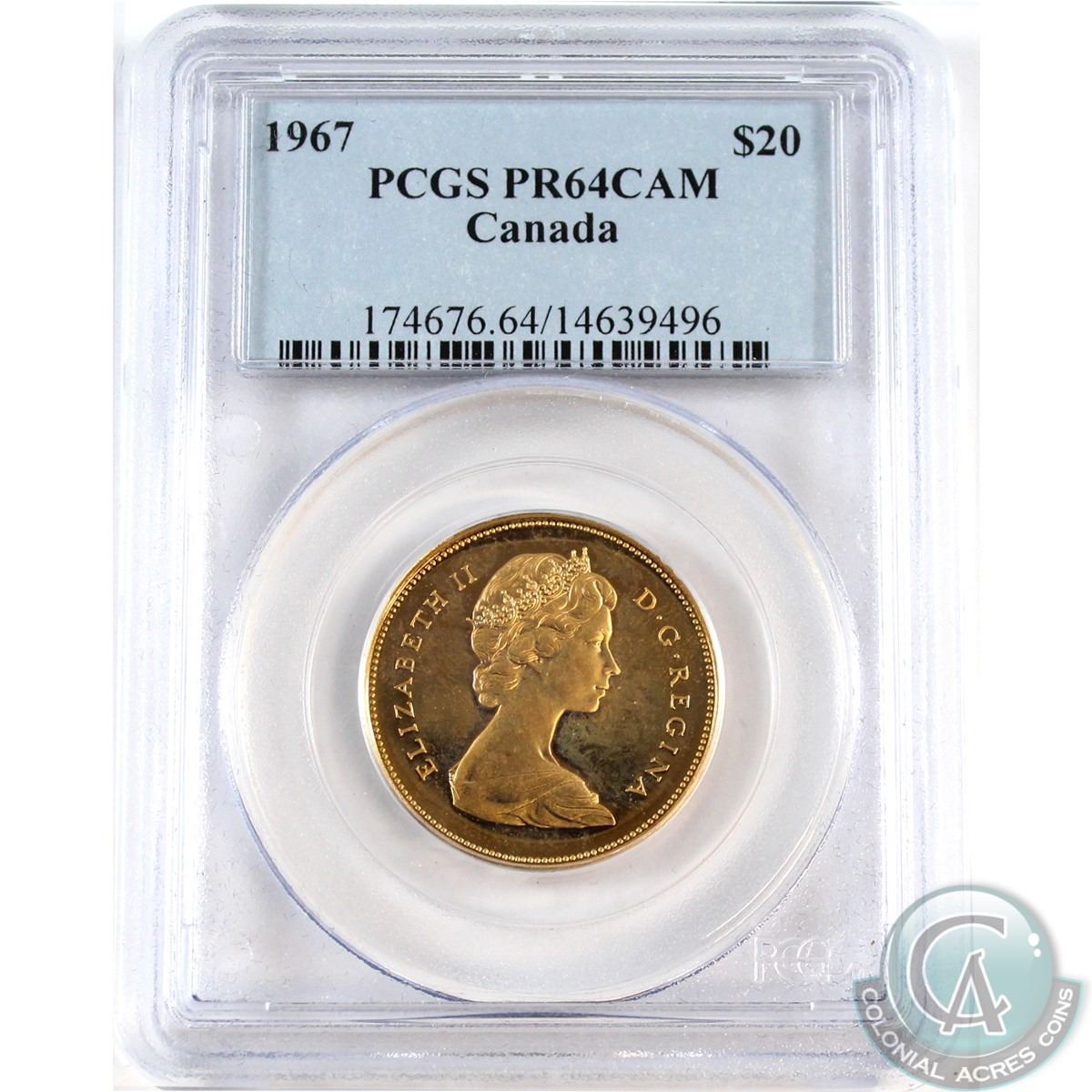 1967 Canada Centennial 22K Gold PCGS Certified PR64 CAM. 1967 Canada Centennial 22K Gold PCGS Certified PR64 CAM.