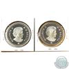 Image 2 : 2007 & 2008 Canada Sterling Silver Gold Plated Proof Dollars (light toning on 2007 coin). 2pcs