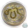 Image 1 : 2013 Australia 1oz .999 Fine Silver Ruthenium Plated & Gilded Year of the Snake (small gold smudge o