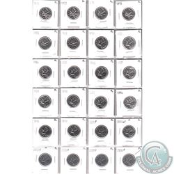 1971-2006 Canada 25-cent Proof Like Collection. You will receive 1971, 1972, 1974-1977, 1978, 1982,