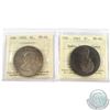 Image 1 : 1962 & 1965 Small Beads Pointed 5 Cameo Silver $1 ICCS Certified MS-64. 2pcs