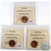 Image 2 : 1979, 1980 & 1981 Australia 1-cent ICCS Certified MS-66 Red. 3pcs