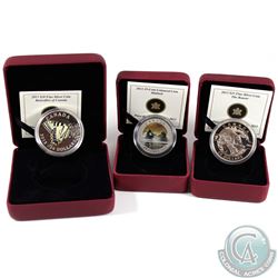 RCM Lot: 3x 2013 Coins - 2013 25-cent Coloured Mallard, 2013 $20 Butterflies of Canada Tiger Swallow