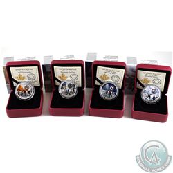 Lot of 4x 2017 Canada $10 Passion to Play Fine Silver Coins - Winnipeg Jets, Ottawa Senators, Edmont