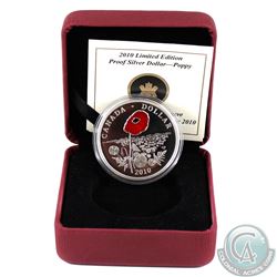 2010 Canada Limited Edition Proof Sterling Silver Poppy Dollar (capsule lightly scratched & missing 