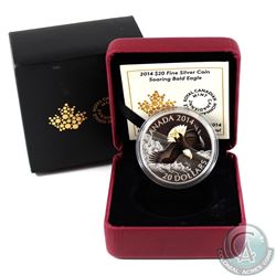 2014 Canada $20 Soaring Bald Eagle Fine Silver Coin (outer sleeve is lightly worn) Tax Exempt
