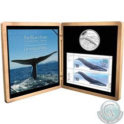 2010 Canada $10 Blue Whale Sterling Silver Coin and Stamp Set Sealed in Plastic.