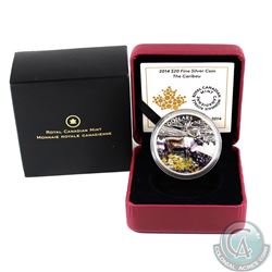 2014 Canada $20 The Caribou Fine Silver Colourized Coin (TAX Exempt)