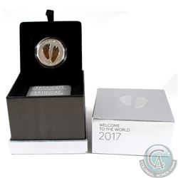 2017 Canada $10 Welcome to the World - Baby Feet Fine Silver Coin (outer box dented in two corners) 