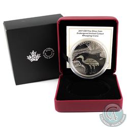 2017 Canada $30 Endangered Animal Cutout - Whooping Crane Fine Silver Coin (capsule lightly scratche