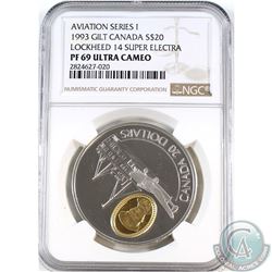 1993 Canada $20 Aviation - Lockheed 14 Super Electra NGC Certified PF-69 Ultra Cameo
