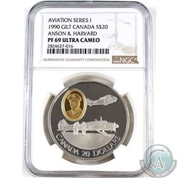 1990 Canada $20 Aviation - Anson & Harvard NGC Certified PF-69 Ultra Cameo.