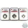 Image 1 : 3x 2015 Canada 10-cent, 25-cent & 50-cent NGC Certified Proof Coins. Lot includes: 2015 10-cent PF-6