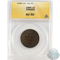 1886 Canada 1-cent ANACS Certified AU-50