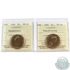 Image 1 : 1994 Remembrance & 1995 Peacekeeping Canada Loon $1 ICCS Certified MS-66. 2pcs