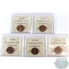 Image 2 : Lot of 1937-1945 Canada 1-cent ICCS Certified MS-63 - 1937 Red and Brown, 1940 Red, 1943 Red, 1944 R